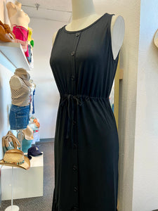 Abbie Black Maxi Button Up Dress