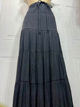 Load image into Gallery viewer, Karime Black Elasticized Flowy Long Skirt