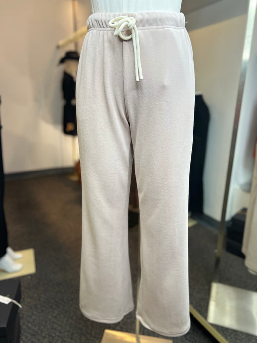 Destiny Milk Tea Suede Wide Leg Pants
