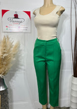 Load image into Gallery viewer, Allyson Green or White Front Self Cover Button Trousers