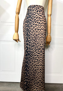 Melanie Animal Print Maxi Flared hidden back zipper skirt