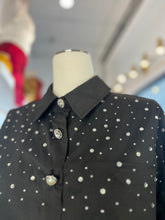 Load image into Gallery viewer, Estelle Long Sleeve Shimmery Button Up Blouse