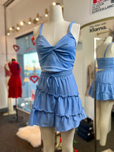 Load image into Gallery viewer, Zoe 2Piece Light Blue Flowy Skirt Set