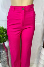 Load image into Gallery viewer, Dixie Beige, Fuchsia or Violet Linen Blend Straight Pants