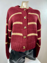 Load image into Gallery viewer, Itza Fluffy striped button-down cardigan