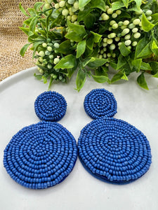 Cristal Blue Drop Beaded Earrings