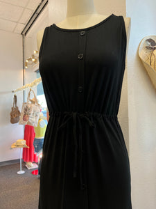 Abbie Black Maxi Button Up Dress