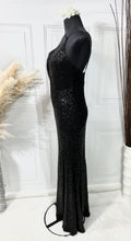 Load image into Gallery viewer, Alexis Black One-Shoulder Mermaid Formal/Prom Sequins Dress