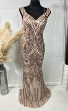 Load image into Gallery viewer, Sierra Rose Gold Evening Dress