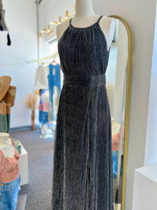 Alayna Rose Gold or Black Halter Neckline Maxi Dress