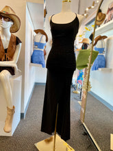 Load image into Gallery viewer, Bridgett Black Sparkly Maxi Dress Open/Crossed back