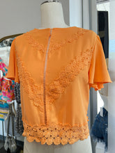Load image into Gallery viewer, CLEARANCE Angela Cantaloupe Flutter Sleeves Embroidered Summer Top