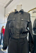 Load image into Gallery viewer, Sharon Black Moto Crop Jacket