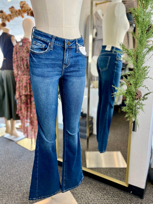 Mar Dark Denim Blue Flare Jeans