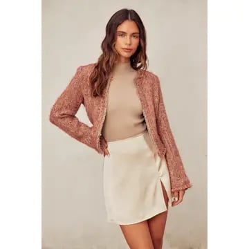 Dianna Open Front Knitted Cropped Blazer