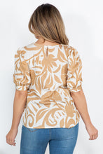 Load image into Gallery viewer, Penelope Black or Toffee Abstract Print Puff Sleeve Top
