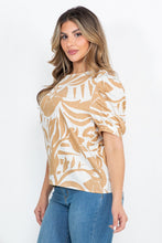 Load image into Gallery viewer, Penelope Black or Toffee Abstract Print Puff Sleeve Top