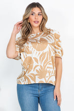 Load image into Gallery viewer, Penelope Black or Toffee Abstract Print Puff Sleeve Top