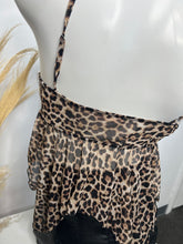 Load image into Gallery viewer, Melissa Mesh Split Front Trim Animal Print Cami Crop Top