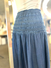 Load image into Gallery viewer, Megan Dark Denim Midi Skirt