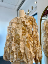 Load image into Gallery viewer, Katherinne Yellow Floral Mesh Long Sleeve Top