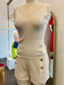 Larissa White or Pink Spaghetti Strap Knit Top