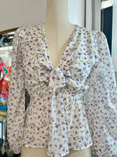 Load image into Gallery viewer, *CLEARANCE* Lilac Floral Front Tie Top