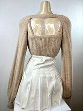 Load image into Gallery viewer, Karla Cappuccino Crop Sweater with Chain Detail and Matching Bandeau