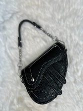 Load image into Gallery viewer, CD Inspired Black, Ivory or Beige Saddle Style Bag with White Stitching