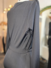 Load image into Gallery viewer, Hailey Black Black Long Sleeve Ruched Maxi Dress