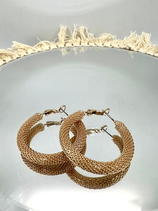 Silver or Gold C-Hoop Post Back Earrings