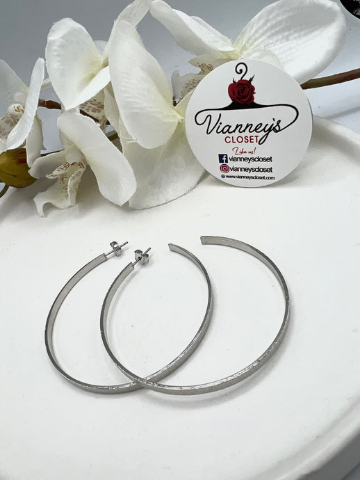 Tessa textured silver hoop earrings