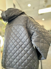 Load image into Gallery viewer, Abigail Black Plus Size Button Up Quilted Jacket