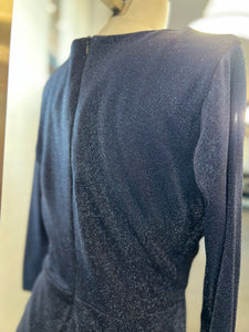 Kassandra Black or Navy Shimmery Long Sleeve Dress
