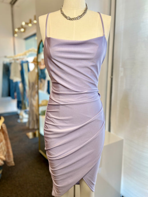 Lucy Lavender Stretchy Spaghetti Strap Dress
