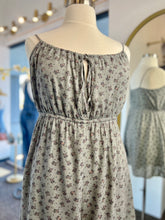 Load image into Gallery viewer, Sabrina Sage print rayon gauze, spaghetti strap romper