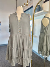 Load image into Gallery viewer, Desiree Sage Gauze sleeveless flowy lined dress