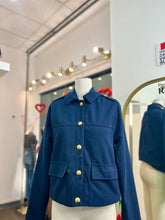 Load image into Gallery viewer, Sadie Navy Gold Button Detail Jacket