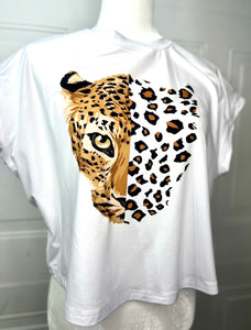 Natalie White Leopard T-Shirt