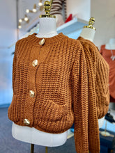 Load image into Gallery viewer, Kitzia Knit Rust Sweater Gold Buttoned