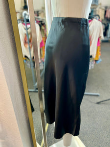 Brittney Olive or Black Satin Long Skirt