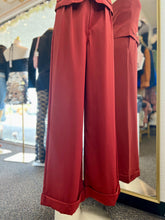Load image into Gallery viewer, Kayla Cranberry  2Piece Pants Set Gold Detailed