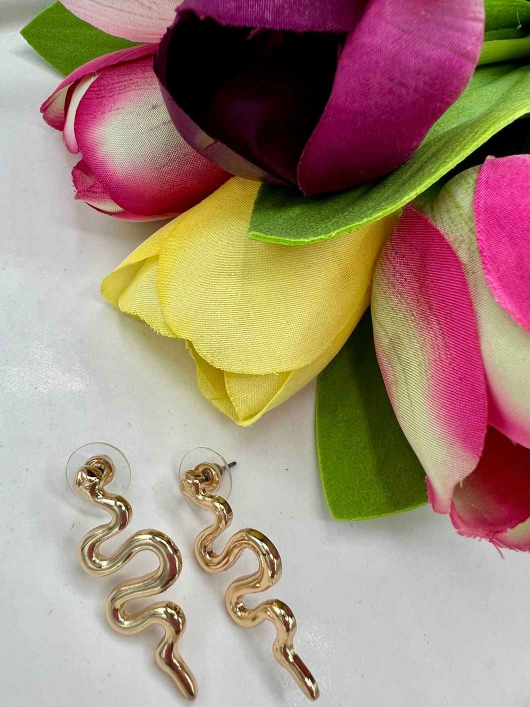 Farah Gold Snake Earrings