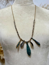 Load image into Gallery viewer, Emma Bronze and Silver Feather Design Necklace