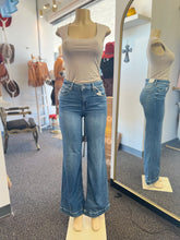 Load image into Gallery viewer, Chloe High Rise Destructed Wide Leg Medium Blue Jeans