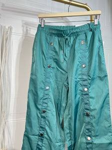 Miranda Coral or Seafoam High Rise Wide Leg Fit Cargo Pants