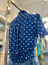 Load image into Gallery viewer, Pauly Sage or Navy Polka Dots Front Twist Top