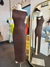 Load image into Gallery viewer, Denisse Long Polka Dot one Off Shoulder Dress