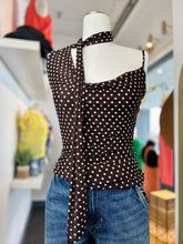 Load image into Gallery viewer, Maddison Brown One Strap Polka Dot Scarf Top