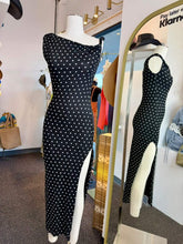Load image into Gallery viewer, Denisse Long Polka Dot one Off Shoulder Dress